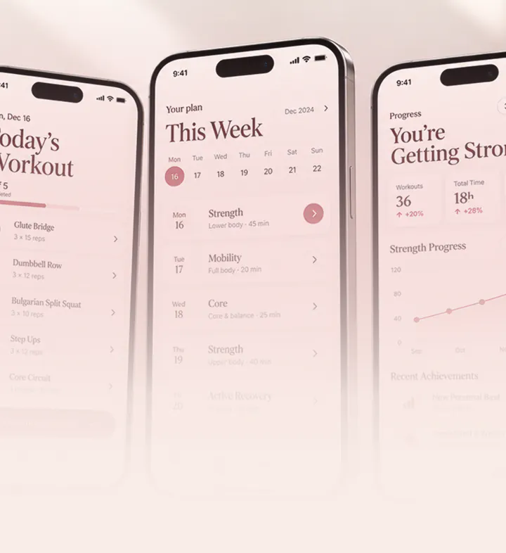 Workout dashboard voor krachttraining op jouw niveau
